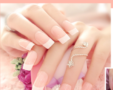 French long fake nail art
