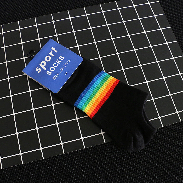 Rainbow striped casual socks