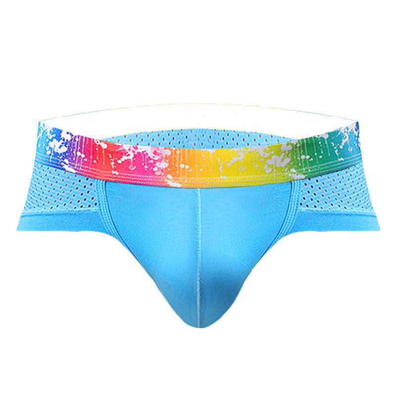 Men's Color-Edged Mesh Modal Low-Waist Fashionable Breathable Briefs