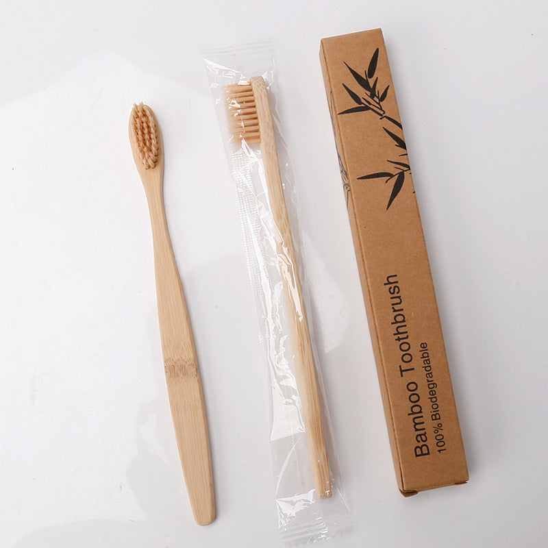 Natural rainbow bamboo toothbrush
