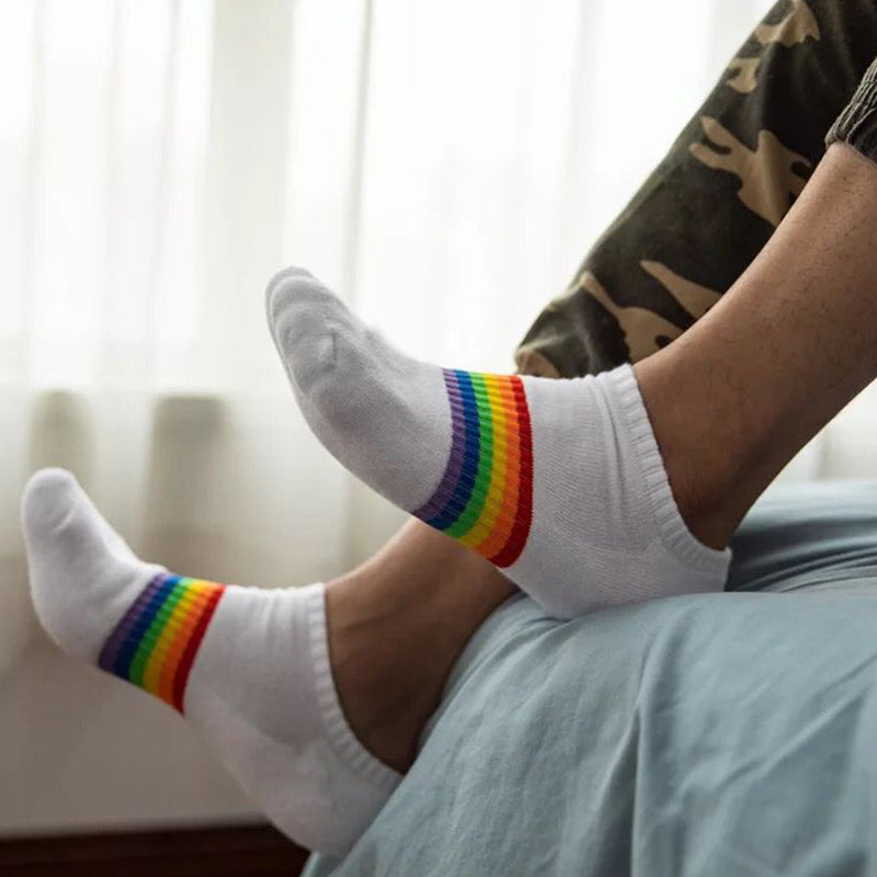 Rainbow striped casual socks