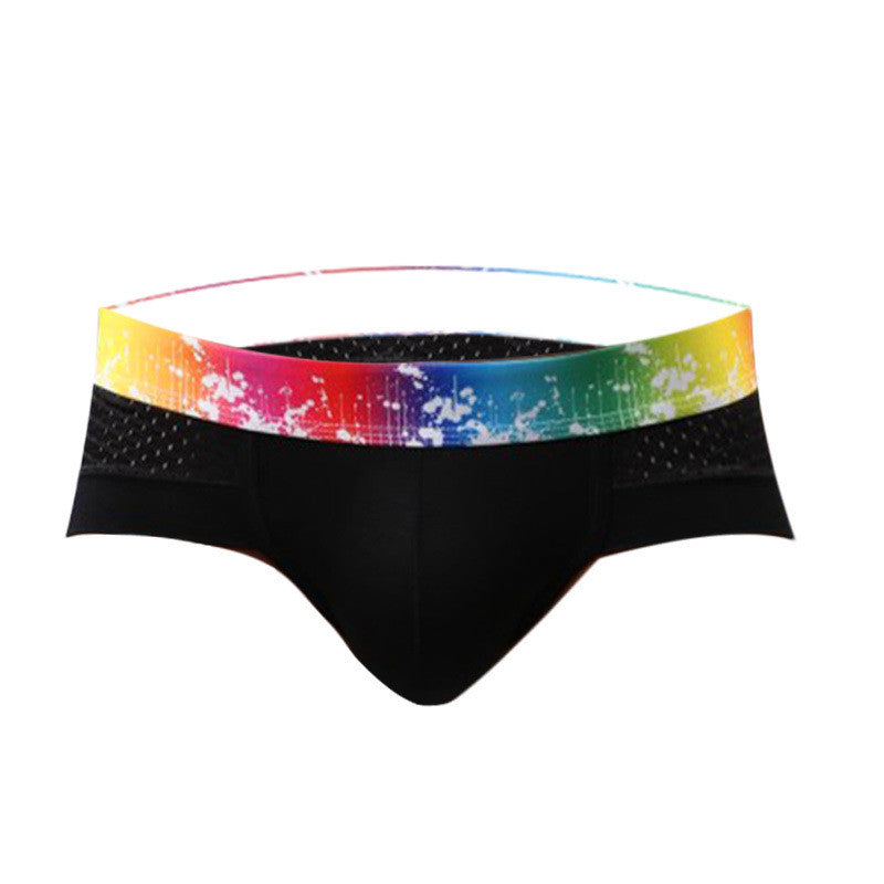 Men's Color-Edged Mesh Modal Low-Waist Fashionable Breathable Briefs