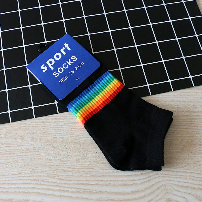 Rainbow striped casual socks