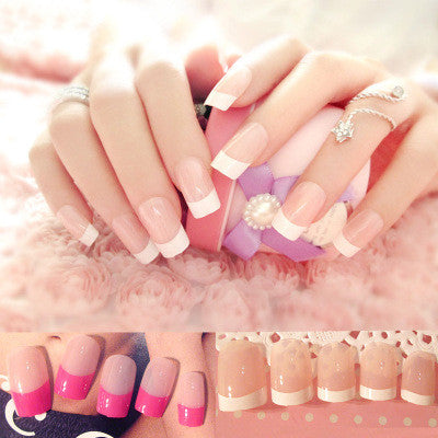 French long fake nail art