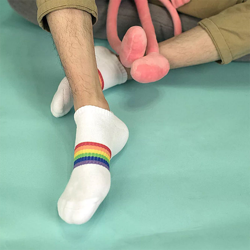 Rainbow striped casual socks