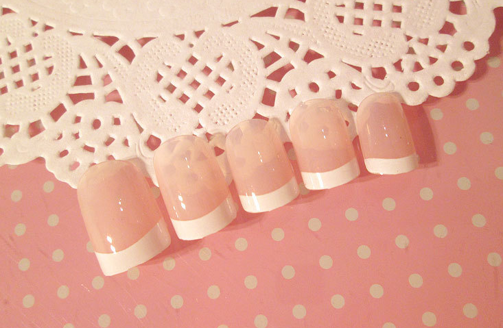 French long fake nail art
