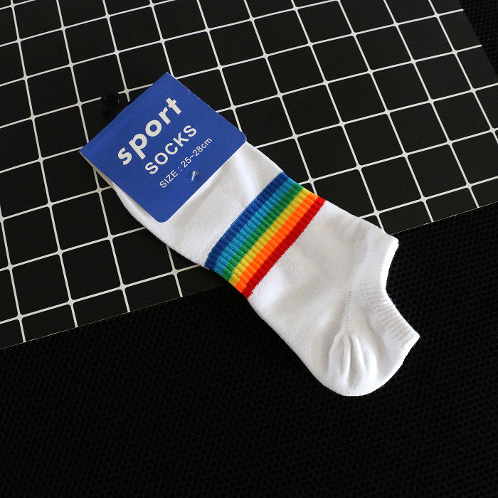 Rainbow striped casual socks