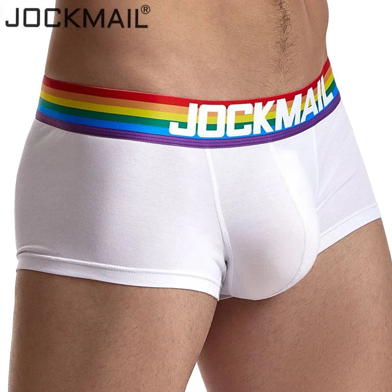 JOCKMAIL Sexy Men Underwear Briefs Cotton Breathable Male Underwear Cueca Tanga Pouch Mesh Underpants Slip Homme Calzoncillos