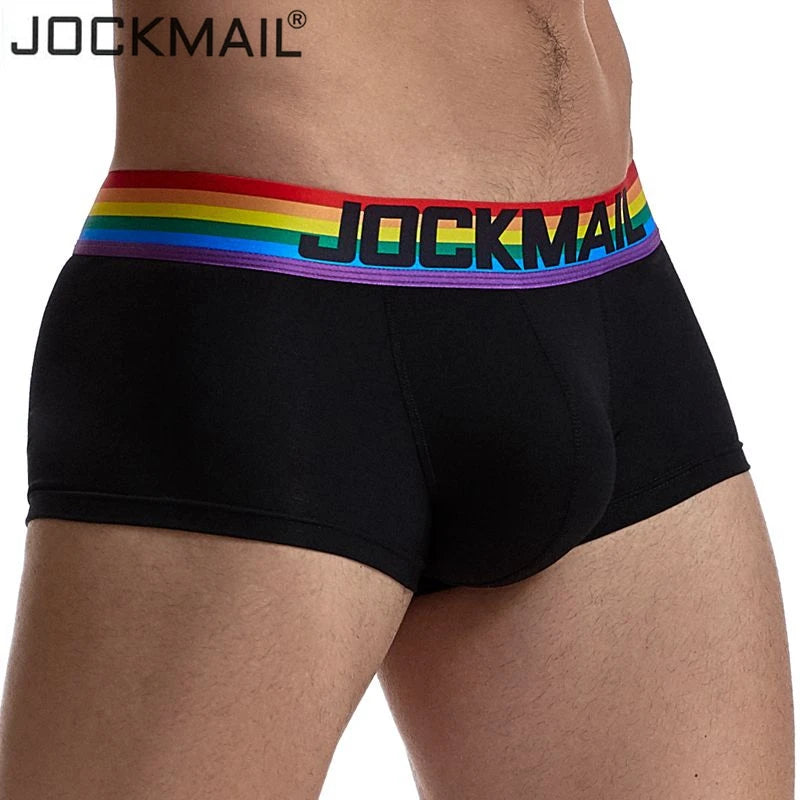 JOCKMAIL Sexy Men Underwear Briefs Cotton Breathable Male Underwear Cueca Tanga Pouch Mesh Underpants Slip Homme Calzoncillos