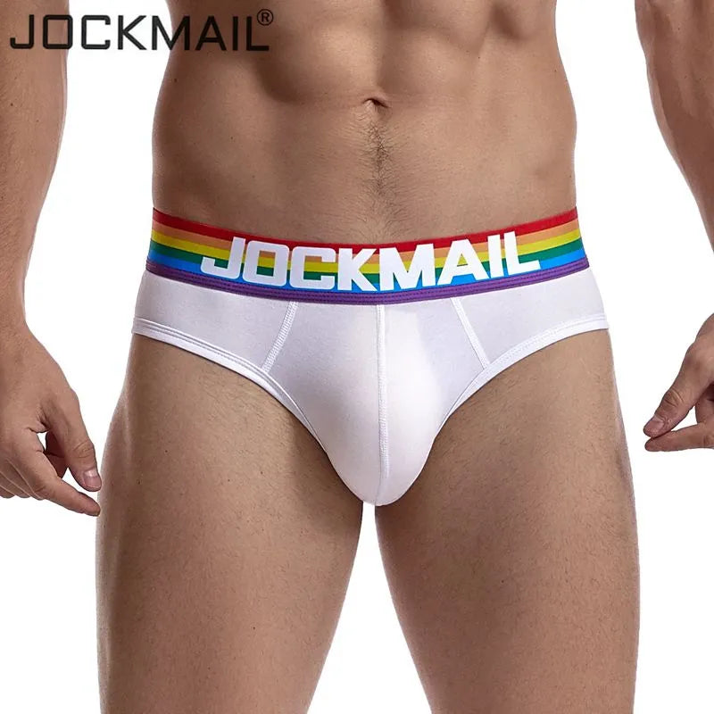 JOCKMAIL Sexy Men Underwear Briefs Cotton Breathable Male Underwear Cueca Tanga Pouch Mesh Underpants Slip Homme Calzoncillos