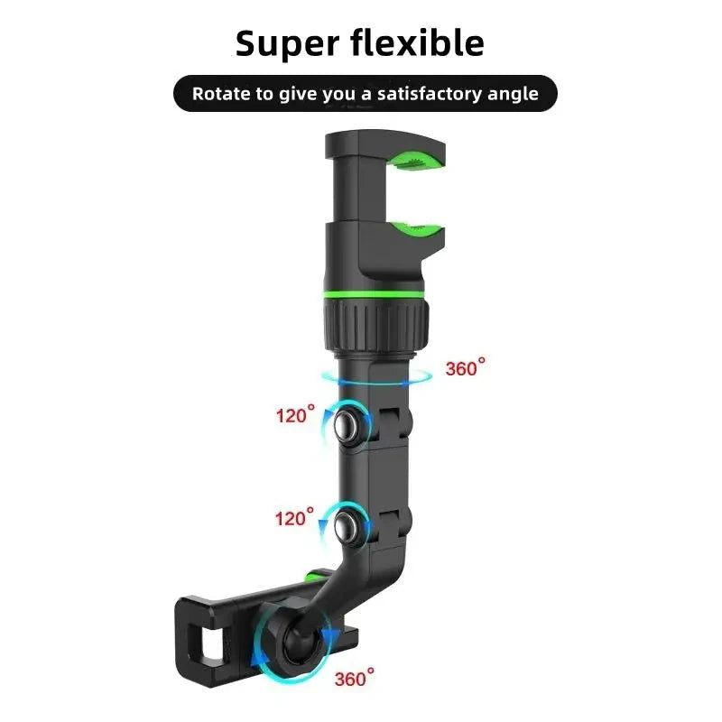 Universal Car Phone Holder Multifunctional 360 Degree Rotatable Auto Rearview Mirror Seat Hanging Clip Bracket Cell Phone Holder