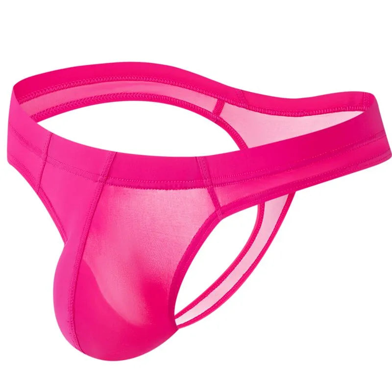 Sexy Men Underwear Panochas Jockstrap Cueca Tangas Mens Bikini Brief Ice Silk Transparent