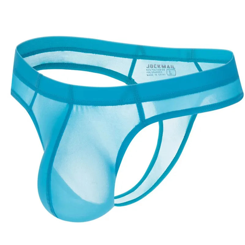 Sexy Men Underwear Panochas Jockstrap Cueca Tangas Mens Bikini Brief Ice Silk Transparent