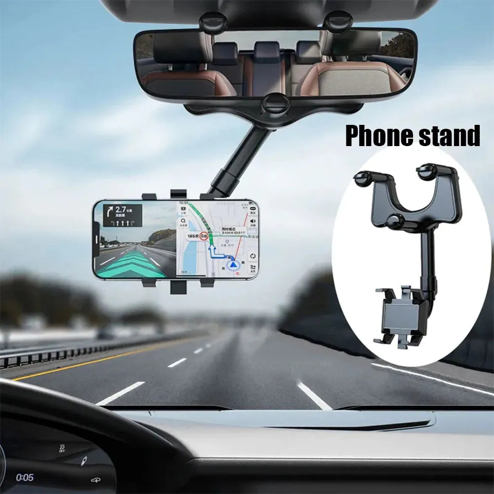 Universal Clip Rotatable and Retractable Car Phone Holder Rearview Mirror Driving Recorder Bracket DVR/GPS Mobile Phone Support