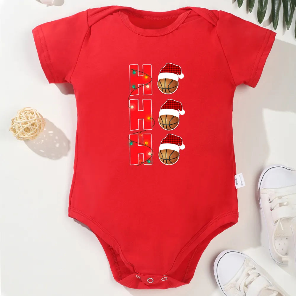 Funny Christmas Baby Onesies Short Sleeve Green Cotton Cozy Newborn Boy Girl Clothes Pajamas Fashion Festival Vibe Xmas Gift