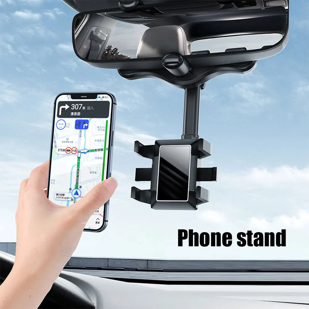 Universal Clip Rotatable and Retractable Car Phone Holder Rearview Mirror Driving Recorder Bracket DVR/GPS Mobile Phone Support