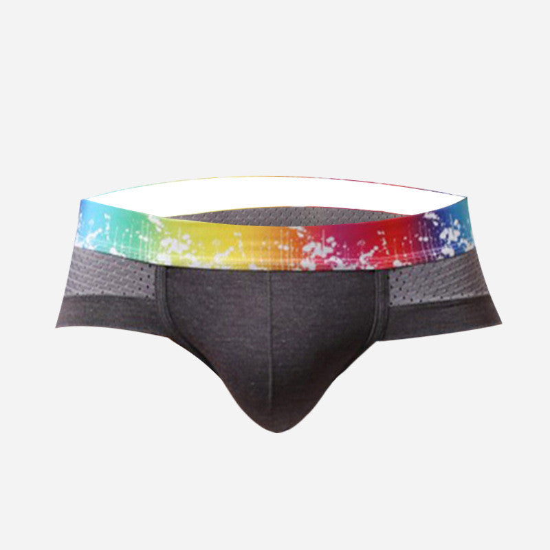Men's Color-Edged Mesh Modal Low-Waist Fashionable Breathable Briefs