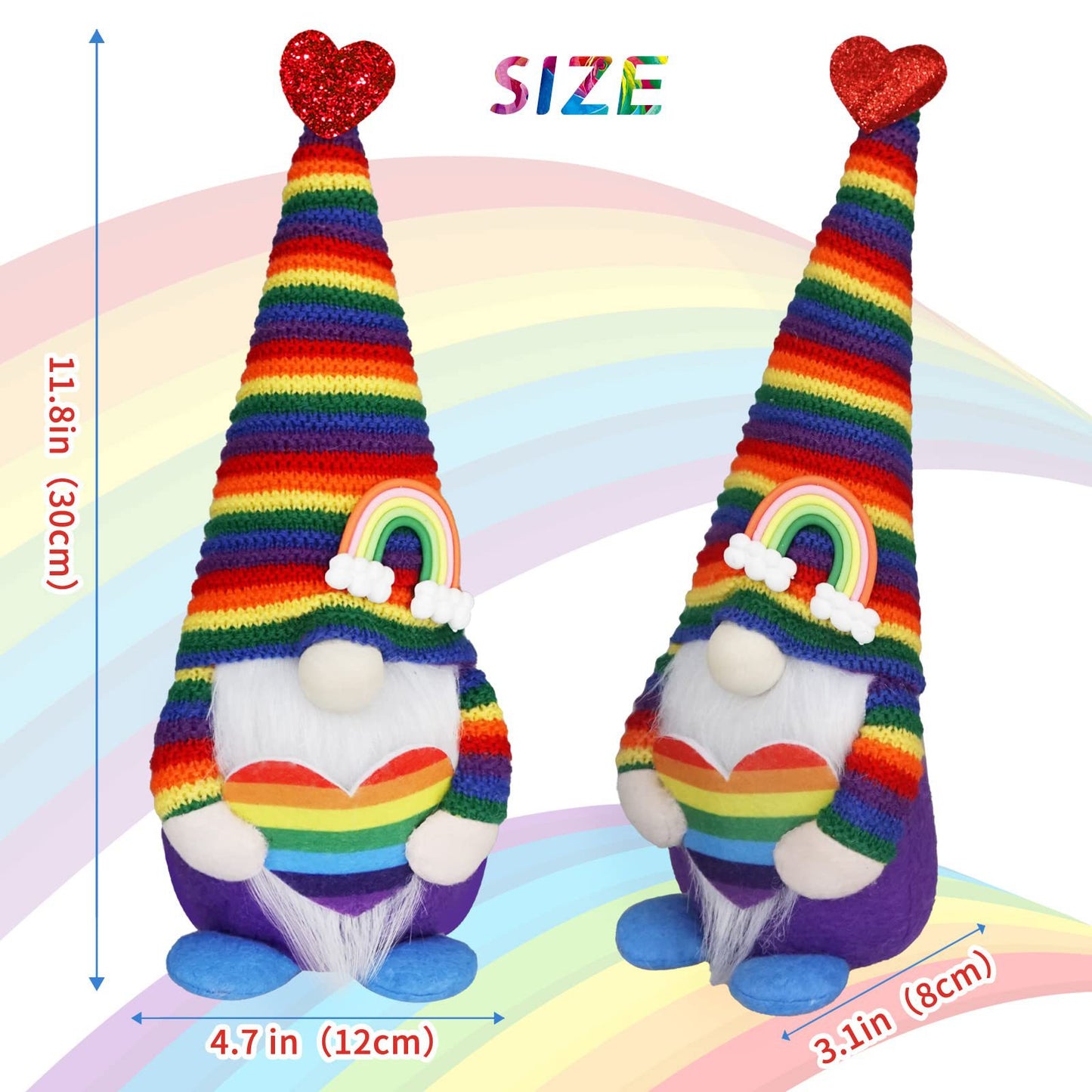 Rainbow Faceless Doll Rainbow Elf Rudolf