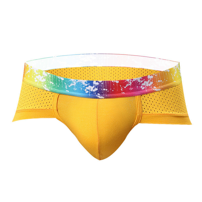 Men's Color-Edged Mesh Modal Low-Waist Fashionable Breathable Briefs