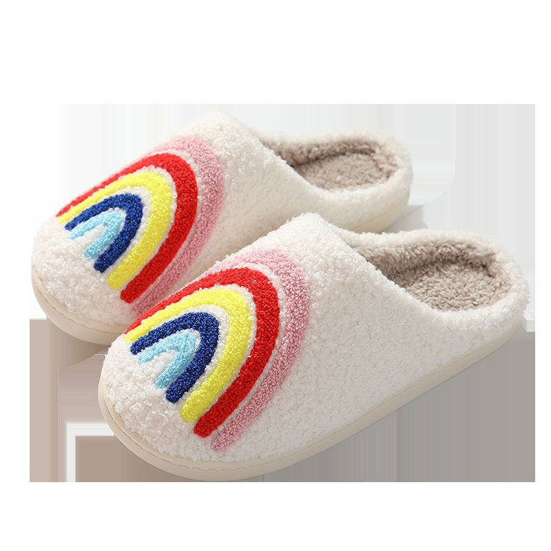 Comfortable Home Rainbow Warm Winter Cotton Slippers Couple