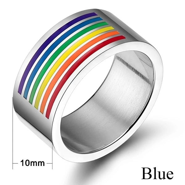 Stainless Steel Rainbow Ring