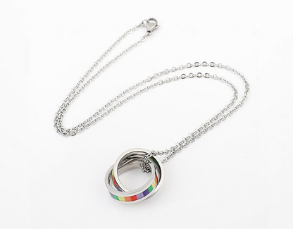 Rainbow Pride LGBT Couple Necklace