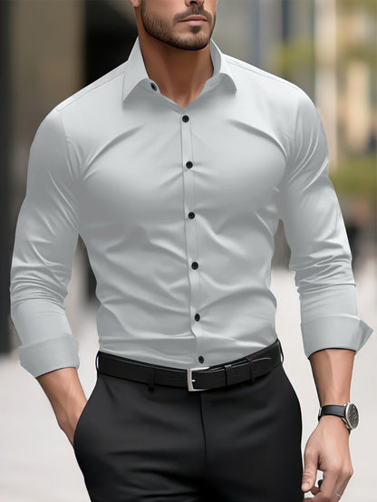 Men's Pigment Business Casual Long Sleeve Shirt