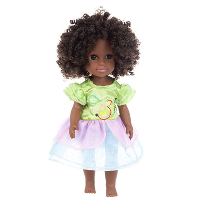 Simulation African Black Baby 35cm Afro Reborn Doll