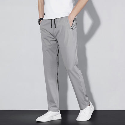 Casual Pants Men's Thin Stretch Slim-fit Straight Trousers