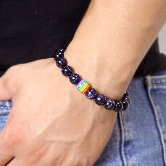 Pulsera de perlas arcoiris