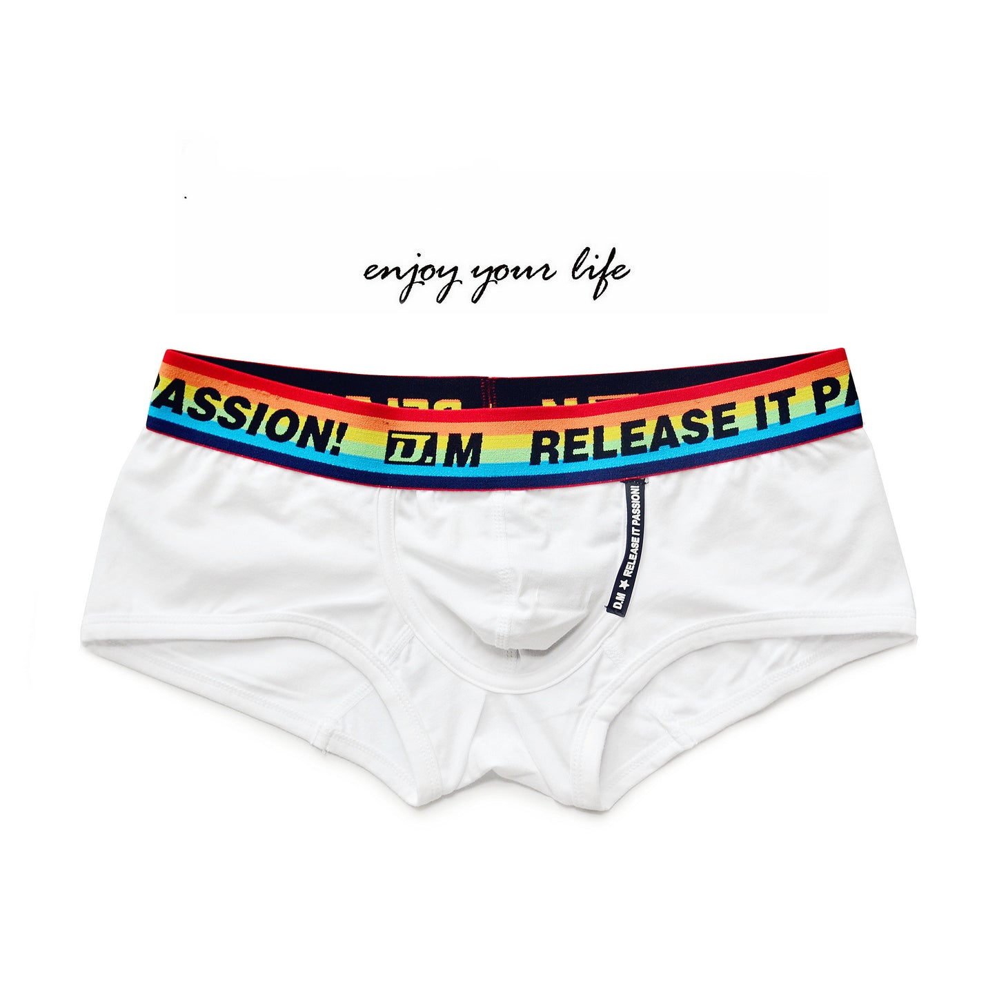 Men's Low Waist Solid Color Rainbow Underwear Boxers