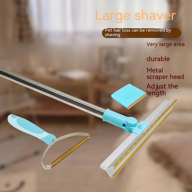 Adjustable Carpet Rake Device for Pet Hair Removal