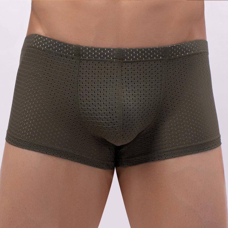 Men's Comfortable High-end Breathable Nylon Low Waist Boxers