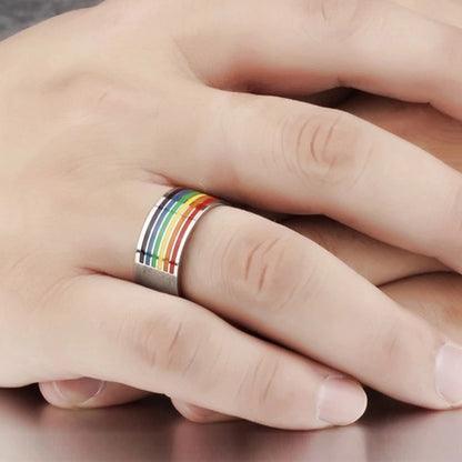 Stainless Steel Rainbow Ring