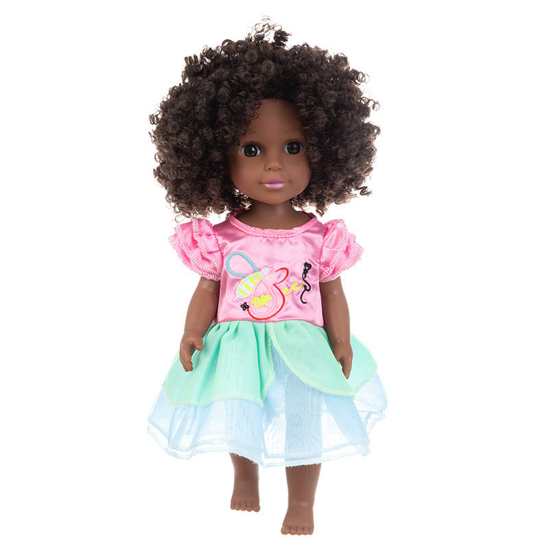 Simulation African Black Baby 35cm Afro Reborn Doll