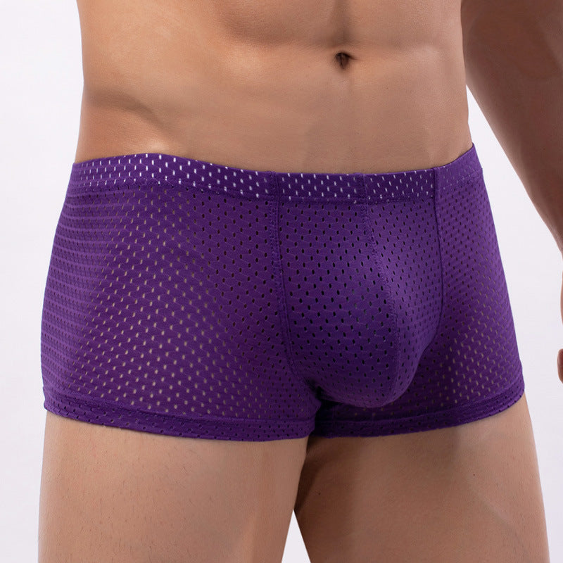 Men's Comfortable High-end Breathable Nylon Low Waist Boxers