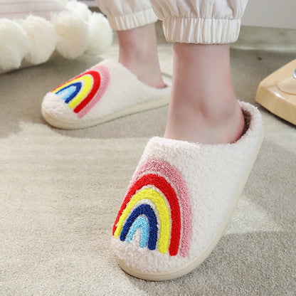 Comfortable Home Rainbow Warm Winter Cotton Slippers Couple