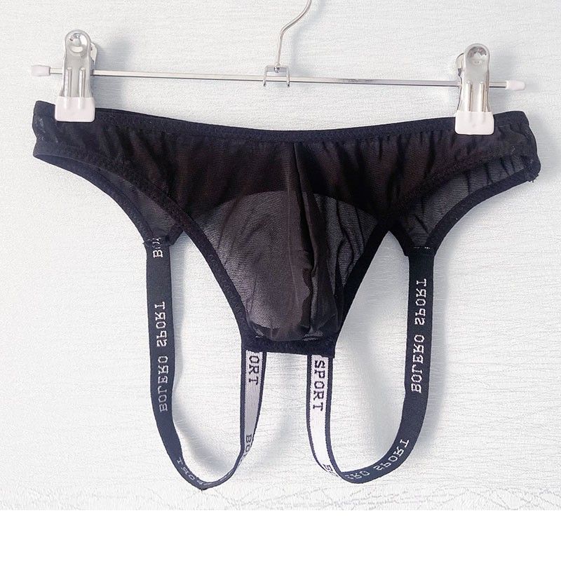 Men's Underwear Fully Transparent U-shaped Bag T-back