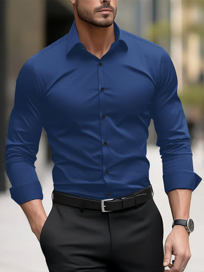 Men's Pigment Business Casual Long Sleeve Shirt