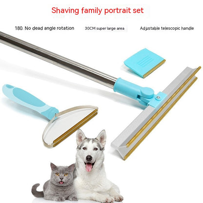 Adjustable Carpet Rake Device for Pet Hair Removal