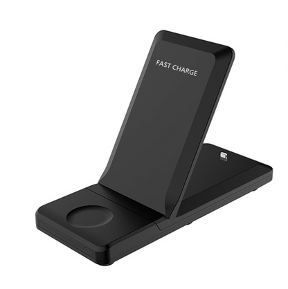 Folding three-in-one multifunctional wireless charger