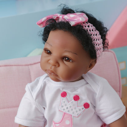 Reborn Baby Black Doll African American Doll Lifelike Soft