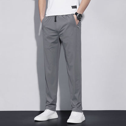 Casual Pants Men's Thin Stretch Slim-fit Straight Trousers