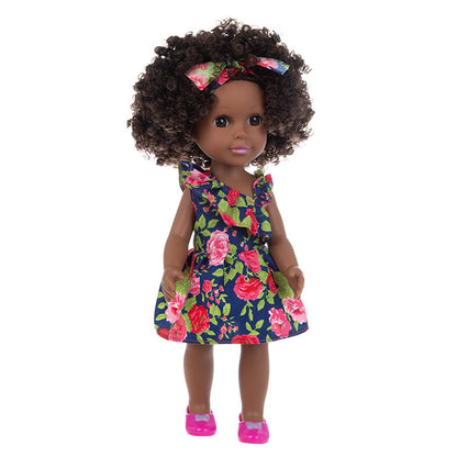 Simulation African Black Baby 35cm Afro Reborn Doll