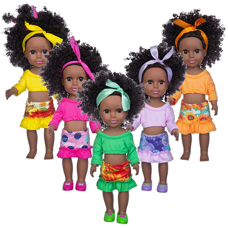 14 Inch African Black Baby Doll Simulation