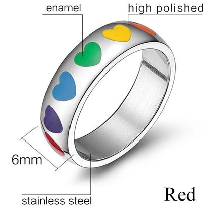 Stainless Steel Rainbow Ring