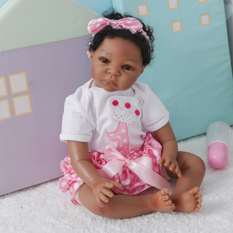 Reborn Baby Black Doll African American Doll Lifelike Soft