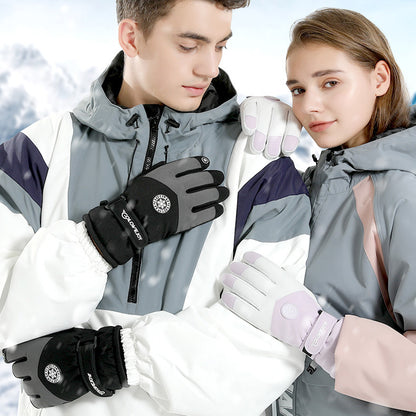 Snowflake Cartoon Print Gloves Winter Touchscreen Waterproof Windproof Warm Gloves For Cycling Fishing Skiing