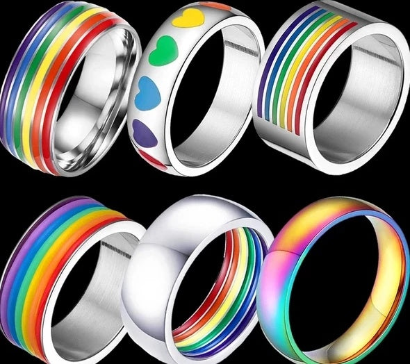 Stainless Steel Rainbow Ring