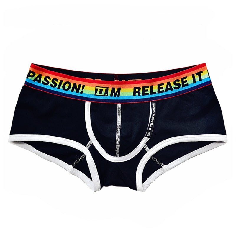 Men's Low Waist Solid Color Rainbow Underwear Boxers